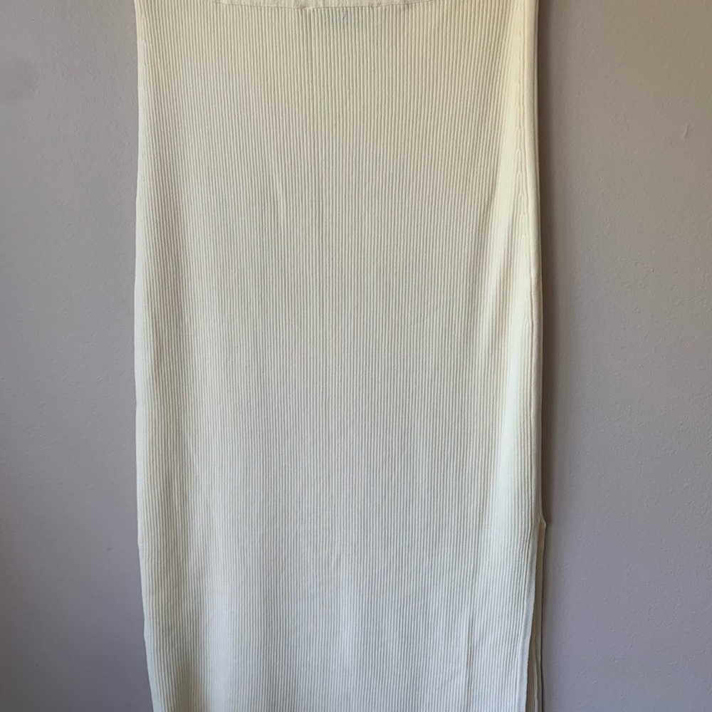 Zara Cream Ribbed Pencil Skirt